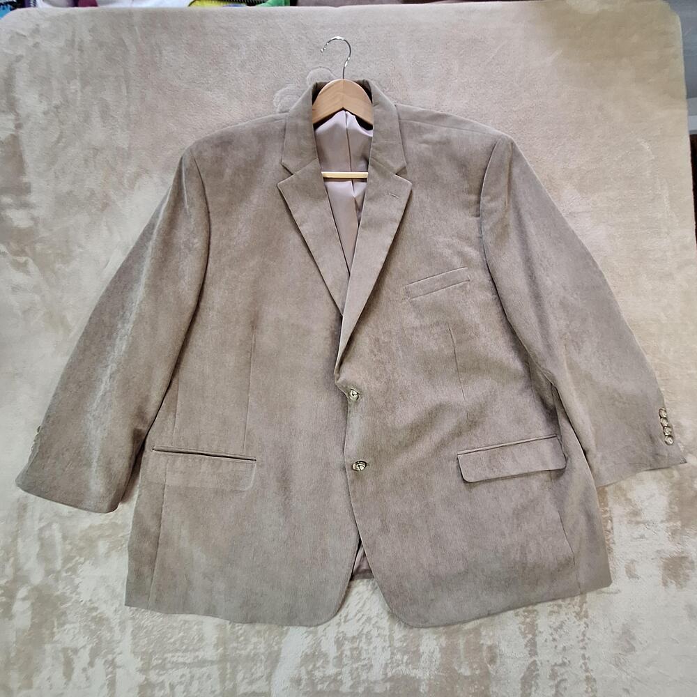 Pronto Uomo Sport Coat Mens 54 Regular Beige Corduroy Single Vent 2 Button